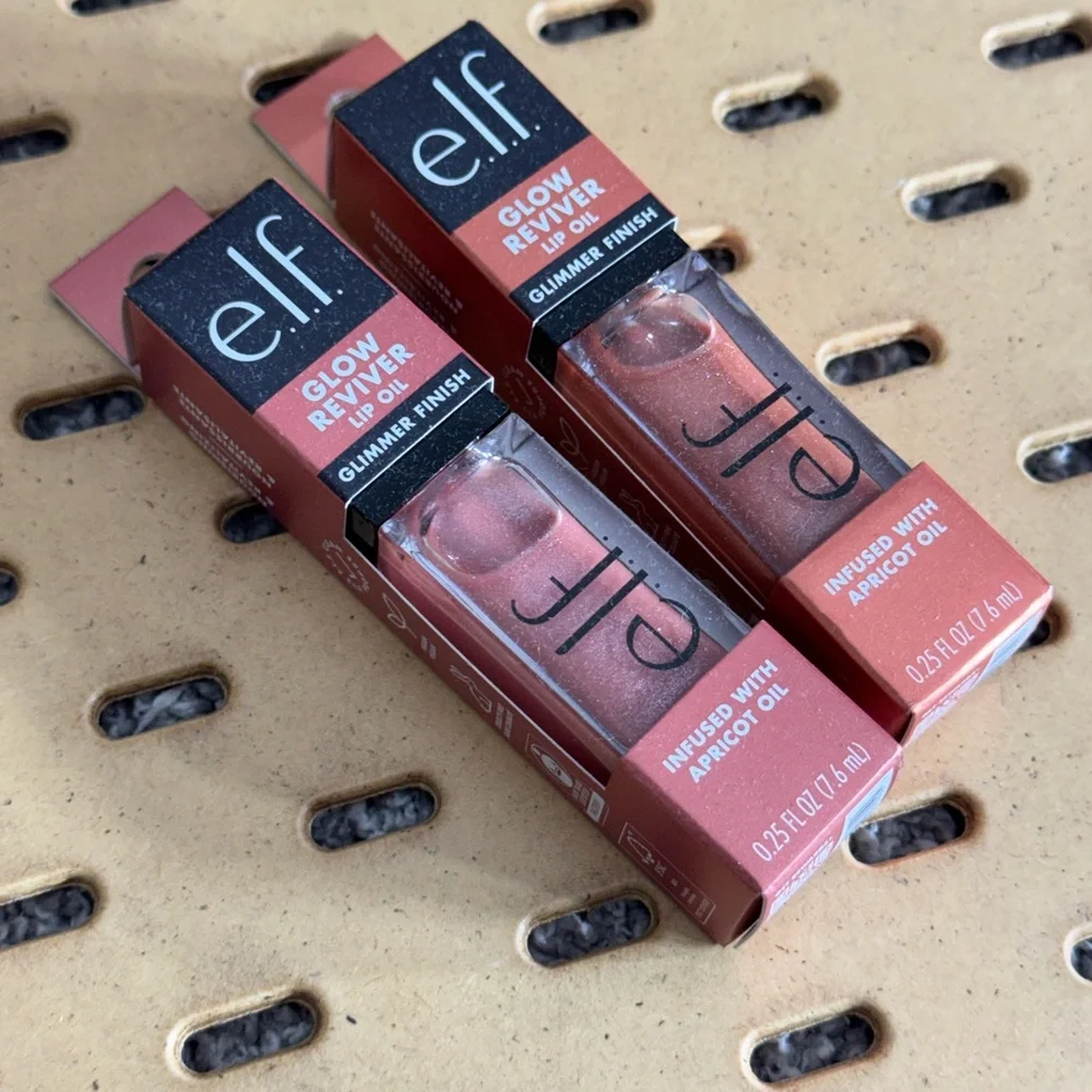 Set of 2 Elf Glow Reviver lip oil Nourishing ultra Glossy Hydration Tinted Sheer